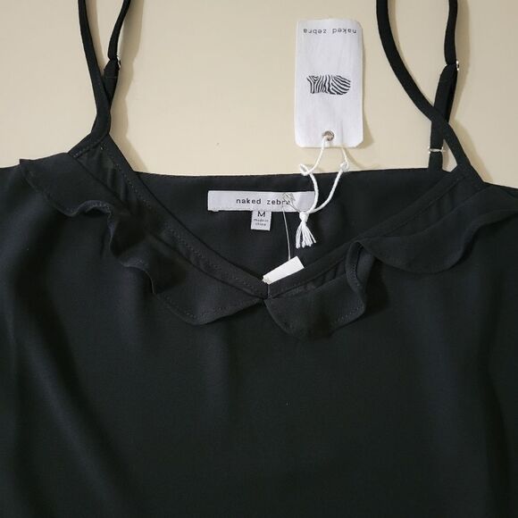 Naked Zebra Women's Black Lined Camisole Tank Top - Picture 6 of 9